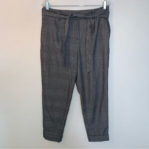 Banana Republic Charcoal Checkered Ankle Pants 8
